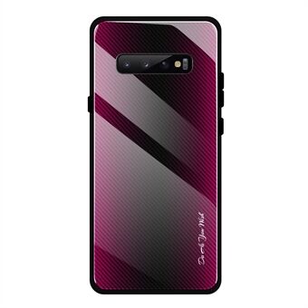 Texture Gradient Tempered Glass Back + Soft TPU Edge Phone Cover for Samsung Galaxy S10 Plus