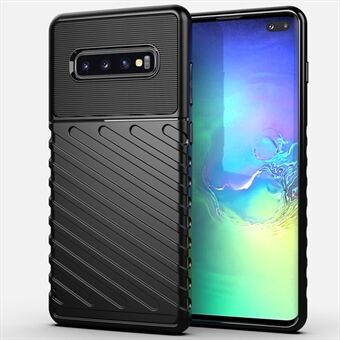 Thunder Series Twill Skin Texture Soft TPU Back Cell Phone Case til Samsung Galaxy S10 Plus