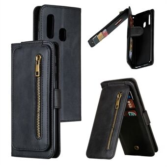 Lynlås lomme 9 kortspor læder tegnebog Stand cover til Samsung Galaxy A40