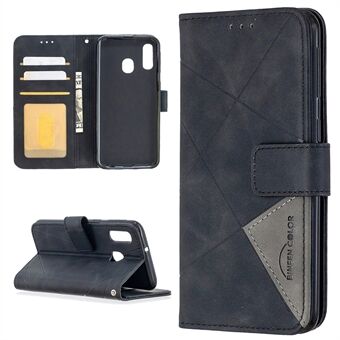 BF05 Geometrisk Texture Læder Wallet Stand Case Cover til Samsung Galaxy A40