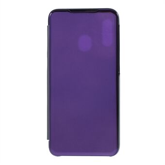 PU-læder+PC-udsigtsvinduebelagt spejloverflade telefoncover til Samsung Galaxy A20e