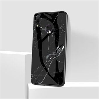 Marmormønster hærdet glas Ryg Telefon Hybrid Cover til Samsung Galaxy A20e