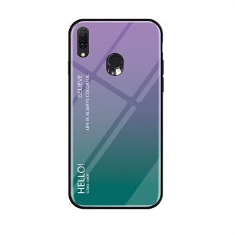 Til Samsung Galaxy A20e Gradient Color Tempered Glass + PC + TPU Hybrid Protective Case