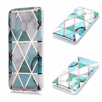 Til Samsung Galaxy A20e marmormønster roseguld galvaniseret IMD TPU telefoncover