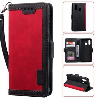 Vintage Splicing Style Wallet Stand Leather Flip Phone Shell for Samsung Galaxy A20e