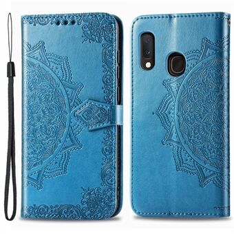 For Samsung Galaxy A20e Phone Case Mandala Embossment Design Phone Cover Shell Pouch Stand Function Flip Practical PU Leather Wallet