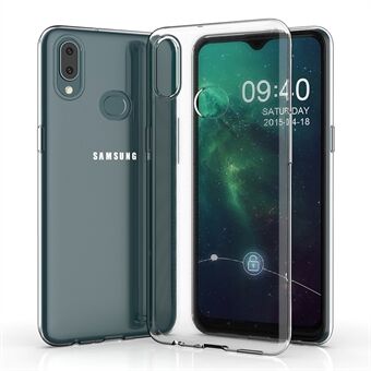 Slankt gennemsigtigt telefoncover til Samsung Galaxy A20e, blød TPU beskyttende anti-fald mobiltelefon bagcover