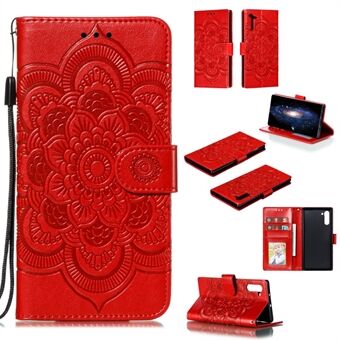Imprint Mandala Stylish Flower Leather Wallet Shell Case for Samsung Galaxy Note 10 / Note 10 5G - Panda