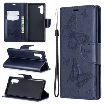 Imprint Butterfly Leather Wallet Phone Case for Samsung Galaxy Note 10/Galaxy Note 10 5G