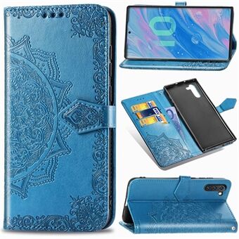 Imprinted Half Mandala Flower Leather Covering for Samsung Galaxy Note 10 / Note 10 5G