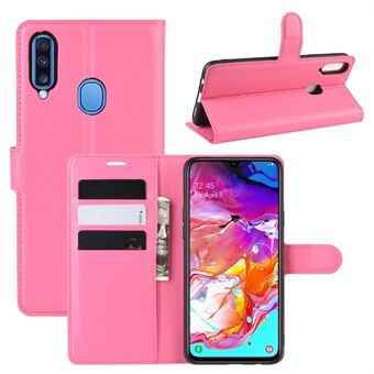 Litchi Skin Wallet Stand telefoncover til Samsung Galaxy A20s