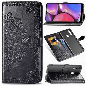 Embossed Mandala Flower Wallet Stand Leather Phone Case for Samsung Galaxy A20s