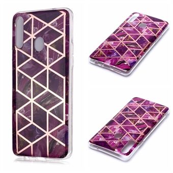 For Samsung Galaxy A20s Marble Pattern IMD TPU Mobile Cover Rose Gold Plated Phone Case