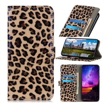 Leopard Texture Glossy Wallet Læder Stand Cover til Samsung Galaxy A51