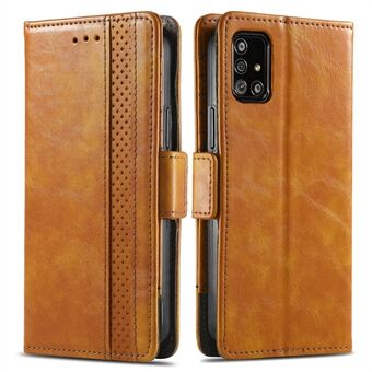 CASENEO 002 Series for Samsung Galaxy A51 4G SM-A515 Business Style Splicing Phone Cover PU Leather Wallet Stand Case