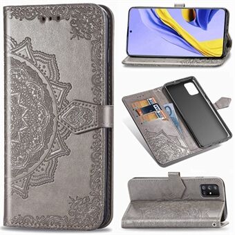 Præget Mandala Flower PU lædertaske tegnebog til Samsung Galaxy A71 5G SM-A716