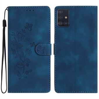 Stand til Samsung Galaxy A71 4G SM-A715 PU Læder Flower Imprint Pung telefoncover