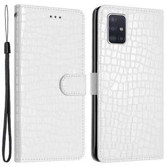 Smartphone Shell til Samsung Galaxy A71 4G SM-A715, Læder Wallet Stand Cover Crocodile Texture Case