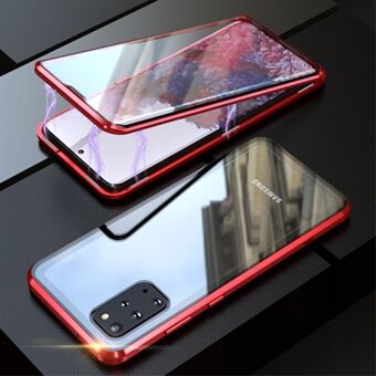 Magnetic Installation Metal Frame + Tempered Glass Full Covering Hybrid Case [Support Fingerprint Unlock] for Samsung Galaxy S20 Plus