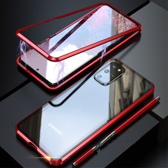 LUPHIE Magnetisk metalramme + Bagcover til hærdet glas til Samsung Galaxy S20 Plus