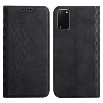 Autoabsorberet Hud-touch Feeling Rhombus Imprint Lædercover Mobiltelefonetui med Stand tegnebogsdesign til Samsung Galaxy S20 Plus