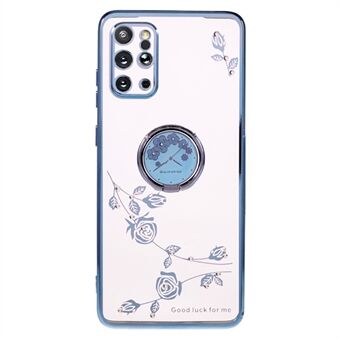 Til Samsung Galaxy S20 Plus 5G / 4G Blomstermønster TPU etui Rhinestone galvanisering Kickstand telefoncover