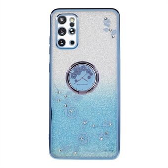 Til Samsung Galaxy S20 Plus 5G / 4G TPU telefontaske Blomstermønster Glitter Gradient Rhinestone Telefon Kickstand Cover