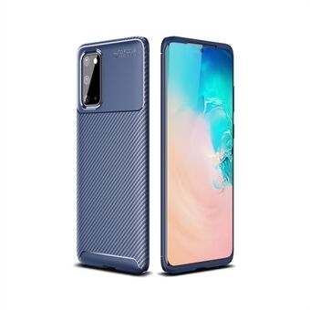 Til Samsung Galaxy S20 Carbon Fiber Texture TPU Drop-proof Phone Shell