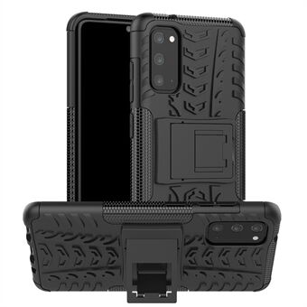 Cool Tire Texture PC + TPU Hybrid Phone Cover med Kickstand til Samsung Galaxy S20