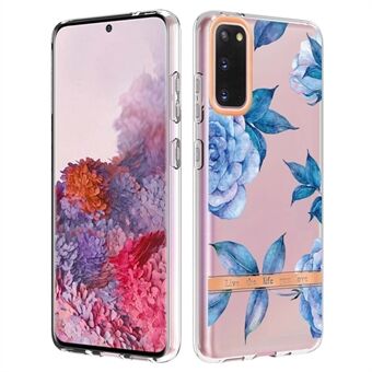 LB5 Series IMD IML TPU telefoncover til Samsung Galaxy S20 Ridsefast galvanisering med blomstermønster beskyttelsescover
