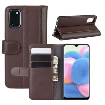 Split Leather Wallet Cover for Samsung Galaxy A41 (Global Version) with Foldable Stand Design