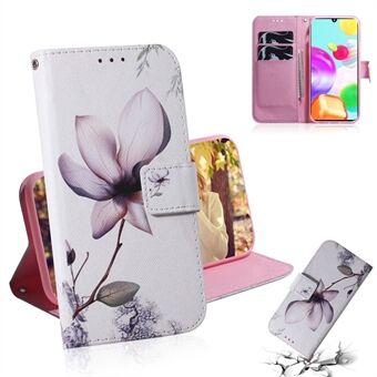 Printing Skin Leather Wallet Phone Case til Samsung Galaxy A41 (Global version)