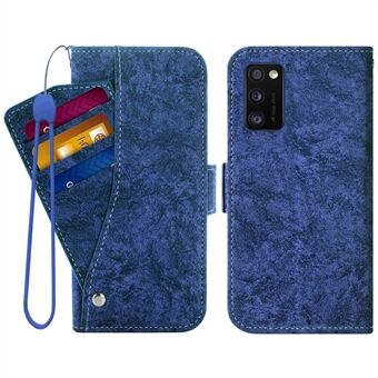 Til Samsung Galaxy A41 (global version) TPU+PU læder roterende kortslots Flip Cover Vand-blæk Maling Tekstur Stand Dual Magnetic Clasp Wallet Case