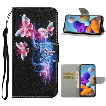 Leather Wallet Case with Multiple Pattern-Printing Choices for Samsung Galaxy A21s