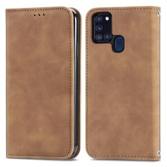 Vintage Skin Feeling PU Leather Phone Case for Samsung Galaxy A21s