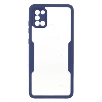 Fuld dækning PET-skærmbeskytter + Akryl-bagpanel + TPU-ramme Hybrid-etui Telefoncover til Samsung Galaxy A21s