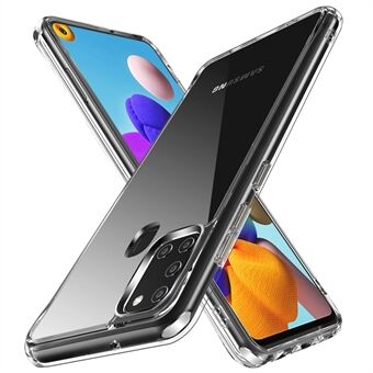 Krystalklart TPU + PC Hybrid telefoncover til Samsung Galaxy A21s Responsive galvanisering sideknapper Mobiltelefontilbehør