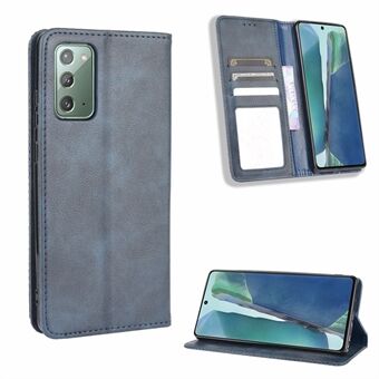 Auto-absorberet retro læder tegnebog læderetui til Samsung Galaxy Note20 / Note20 5G