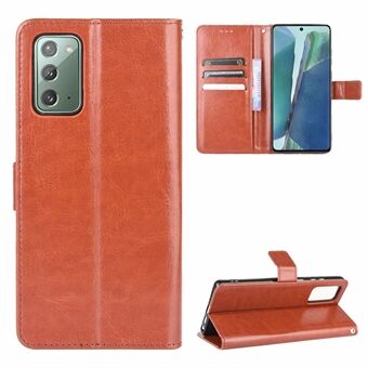 Crazy Horse pung Stand læder telefon skal til Samsung Galaxy Note20 / Note20 5G