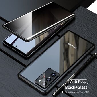 Magnetisk metalramme + dobbeltsidet hærdet glasæske Anti-peep Shell til Samsung Galaxy Note20 Ultra/Note20 Ultra 5G