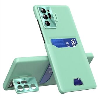 Til Samsung Galaxy Note20 Ultra / Note20 Ultra 5G metallinseramme Kickstand telefonetui PU læder + PC stødsikkert cover med kortholder