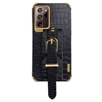 Til Samsung Galaxy Note20 Ultra / Note20 Ultra 5G Crocodile Texture Anti-ridse telefontaske Håndrem Kickstand PU lædercoated TPU cover
