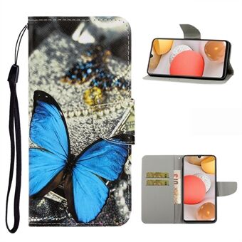 Lædertaske med mønstertryk til Samsung Galaxy A42 5G Stand Wallet Mobiltelefoncover