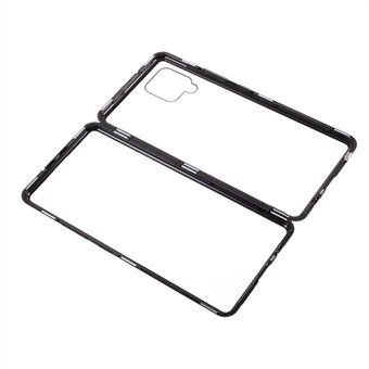 Ultraklart dobbeltsidet hærdet glas + metalrammelås installationstelefontaske til Samsung Galaxy A42 5G