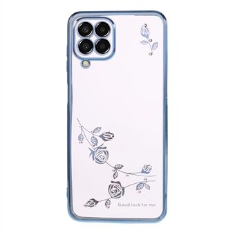 Til Samsung Galaxy A42 5G Blomstermønster Rhinestone Bling Case Elektrobelagt Edge TPU telefoncover