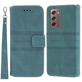 Til Samsung Galaxy Z Fold2 5G Praktisk pungkortpladser Telefon Flip-etui Trykt mønster Anti-ridse Stilfuldt PU-læder+TPU-telefoncover med Stand