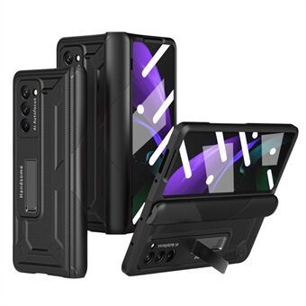 Til Samsung Galaxy Z Fold2 5G Kickstand Foldetelefonetui Magnetisk hængsel Fuldt beskyttelsescover med skærmbeskytter af hærdet glas
