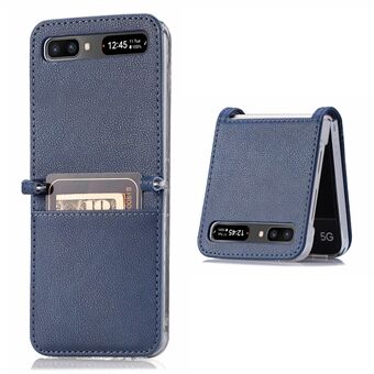 Til Samsung Galaxy Z Flip 5G Ultra Slim Phone Case Drop-proof PU Læder Coated PC Telefon Cover Kortholder