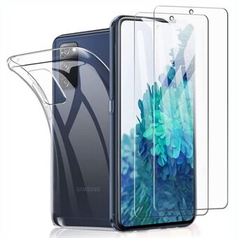 TPU telefoncover skal + hærdet glas skærmbeskytter til Samsung Galaxy S20 FE 4G/FE 5G/S20 Lite/S20 FE 2022
