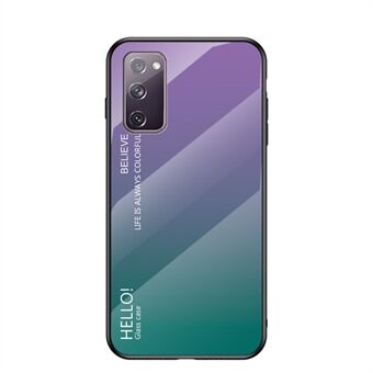 Gradient Color Tempered Glass + PC + TPU Combo Back Cover til Samsung Galaxy S20 FE 5G/Fan Edition 5G/S20 FE/Fan Edition/S20 Lite/S20 FE 2022